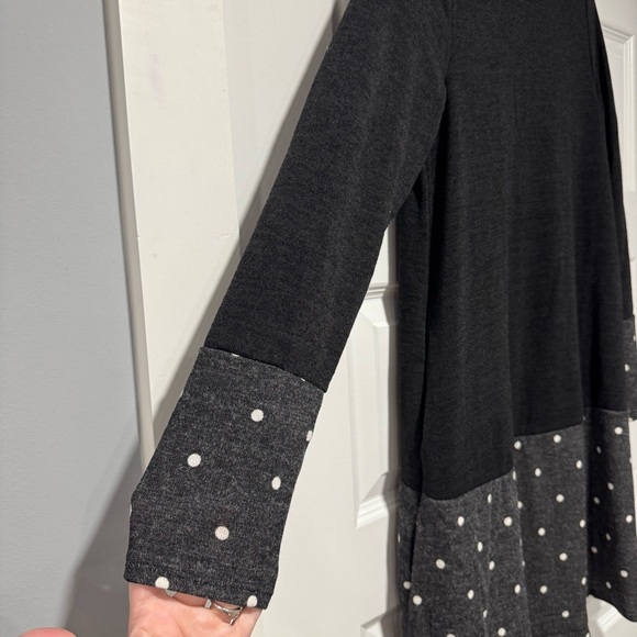 Black and Gray Polka Dot Midi Dress - Picture 3 of 8
